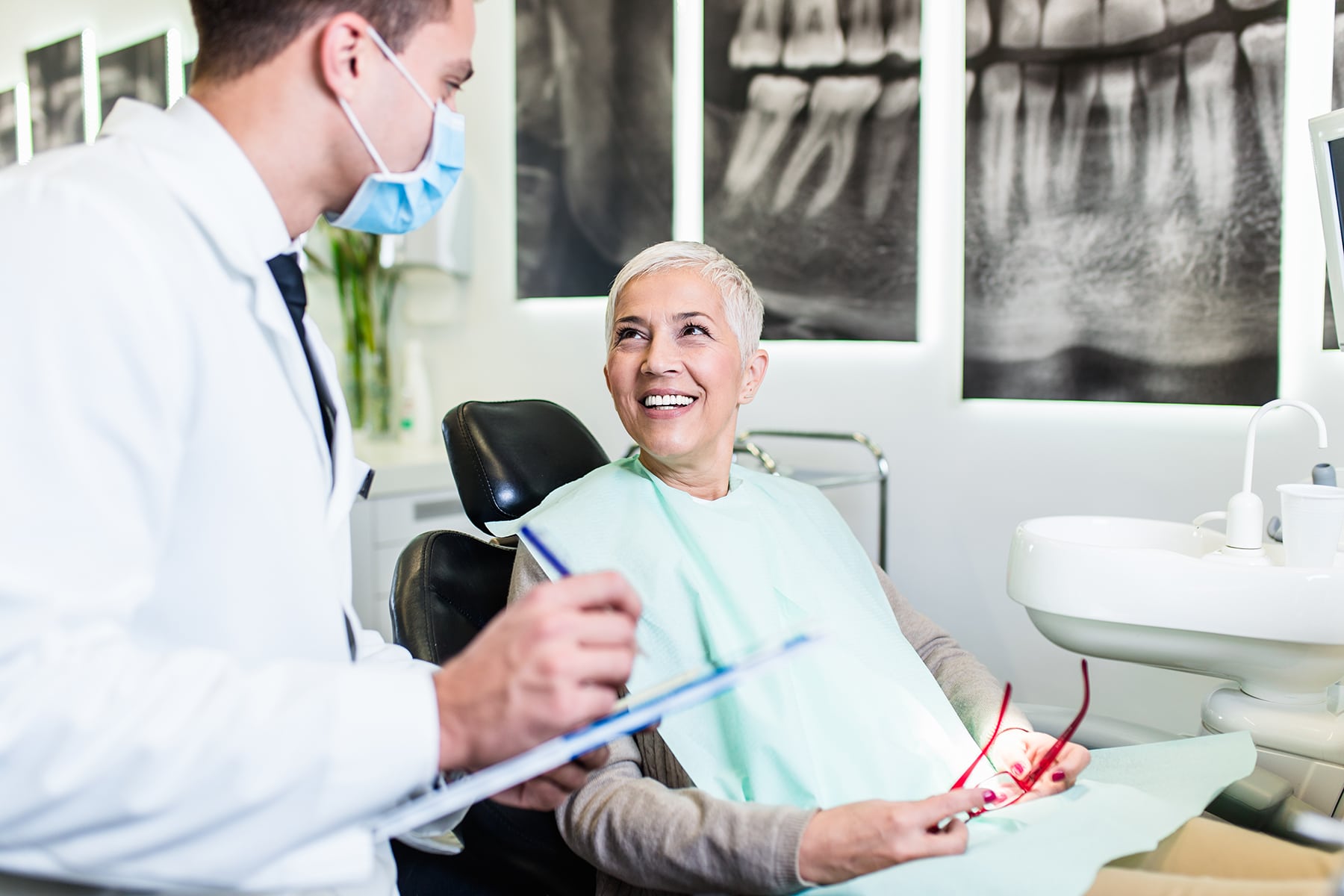 Patient during dental implant treatment in Winston-Salem, NC